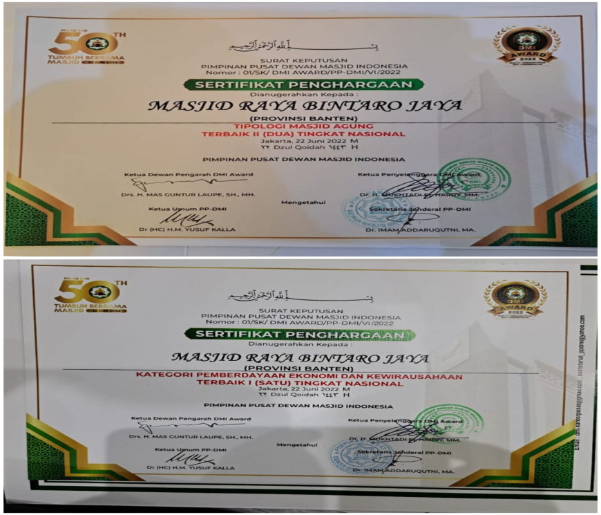 Dewan Masjid Indonesia Menetapkan Masjid Raya Bintaro Jaya Tangsel